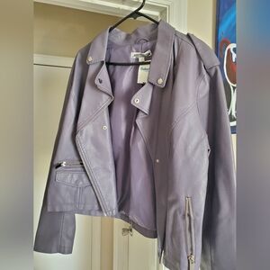 Plum leather jacket